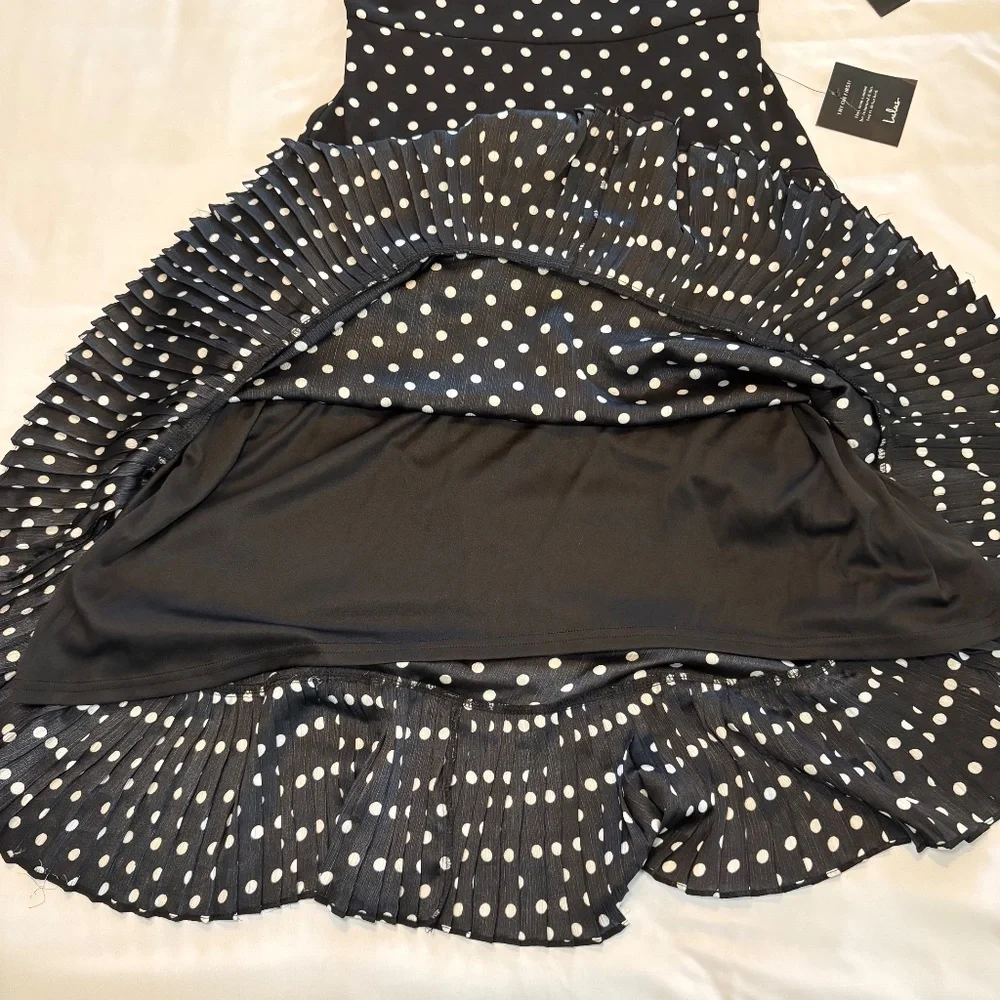 NWT Lulu’s Envy Black and White Polka Dot‎ Midi Size M